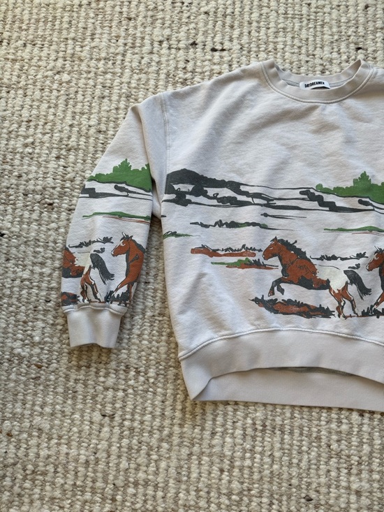 Daydreamer Running Horses Oversized Crewneck – Size Medium - Picture 6 of 6